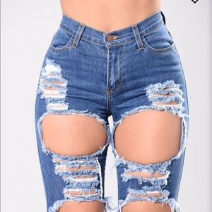 Brand New Fashion Nova Distressed Denim Shorts